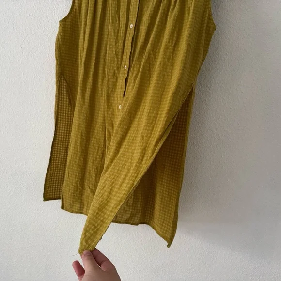 Anthropologie Checkered Tunic Hem Thread Medium Cottagecore Coastal Cowgirl Boho - Picture 4 of 14